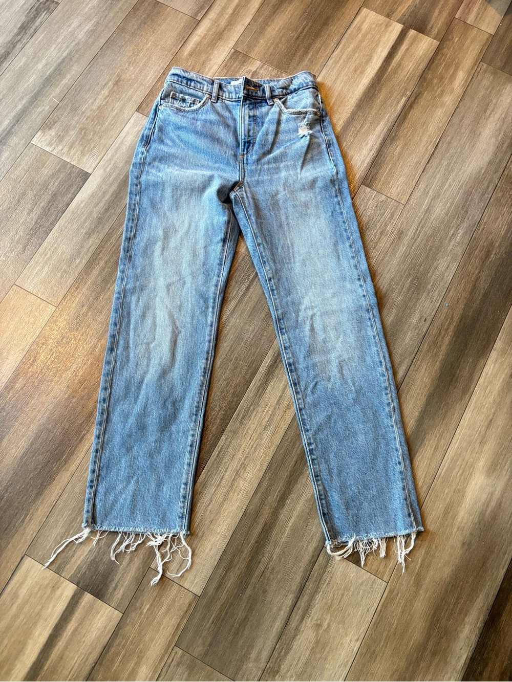 LOFT The High Rise Light Washed Crop The Straight Jeans 00/24